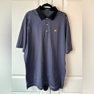 Masters by Peter Millar Men’s Purple and Black Striped Cotton Polo (Size XXL)